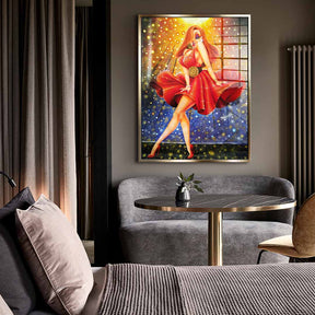 In Red we dream Gold - Acrylic