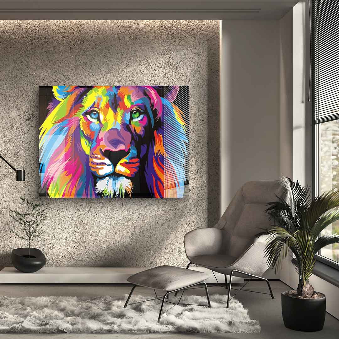 Neon Lion - acrylic