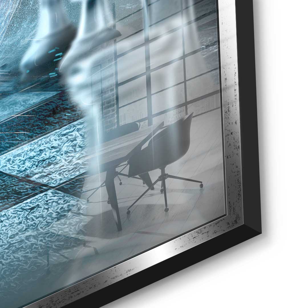 Headfirst through the wall - acrylic glass