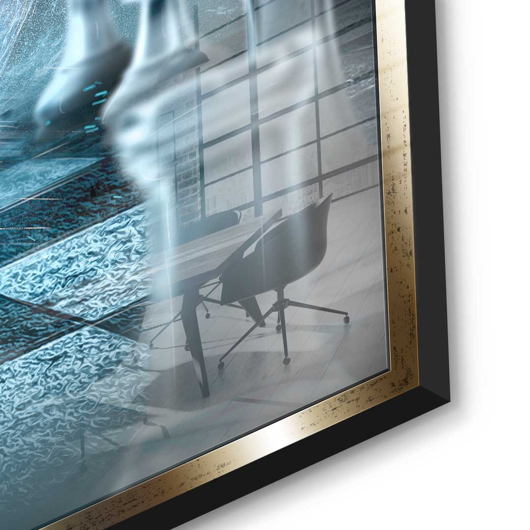 Headfirst through the wall - acrylic glass