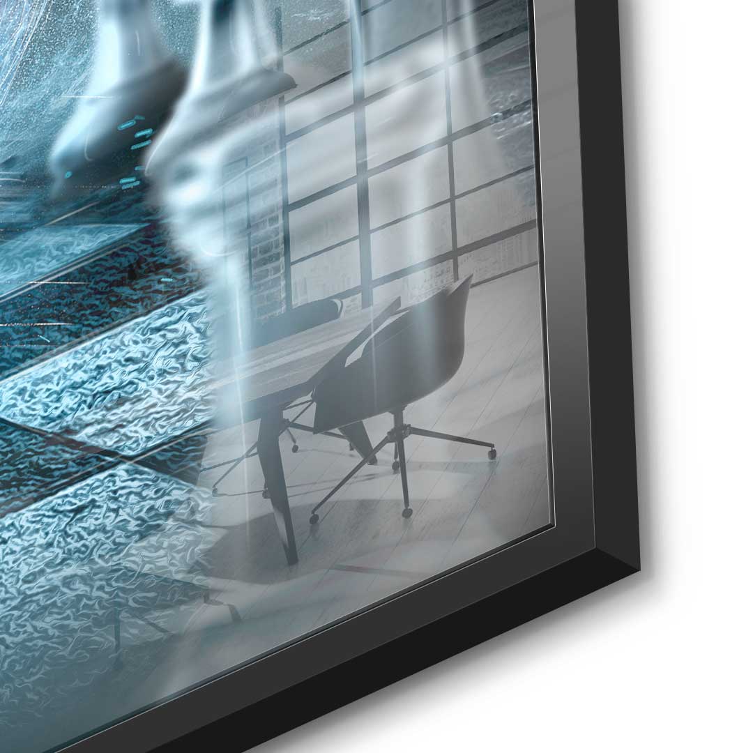 Headfirst through the wall - acrylic glass