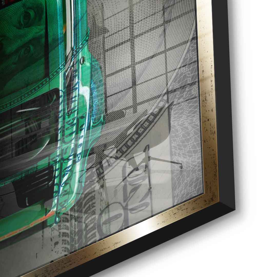 Green Dollar Car - Acrylic glass