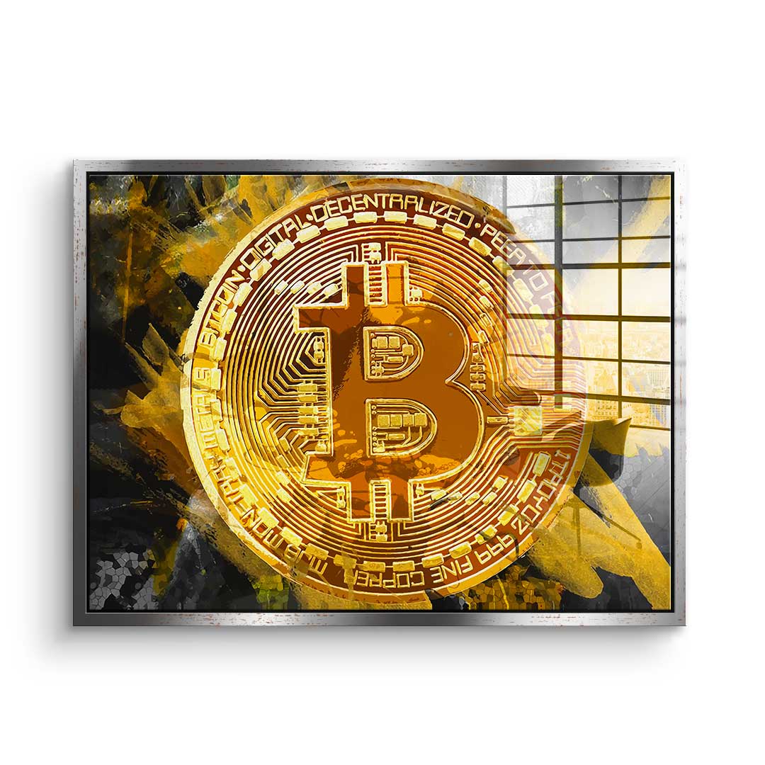 Painting Bitcoin - acrylic glass