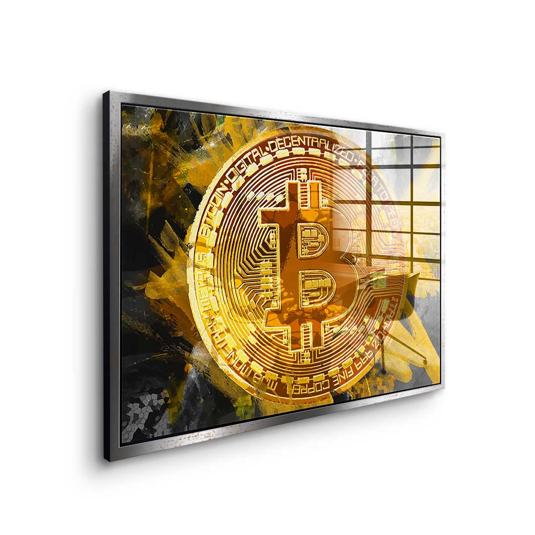 Painting Bitcoin - acrylic glass