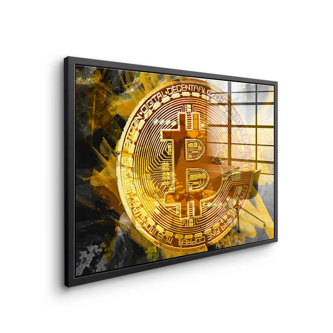 Painting Bitcoin - acrylic glass