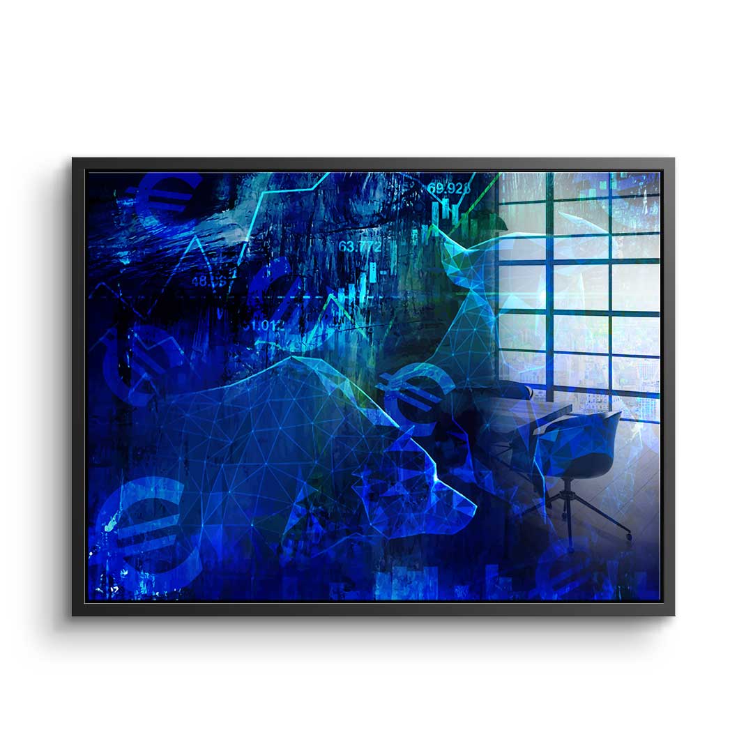Blue Stock Market - Acrylglas