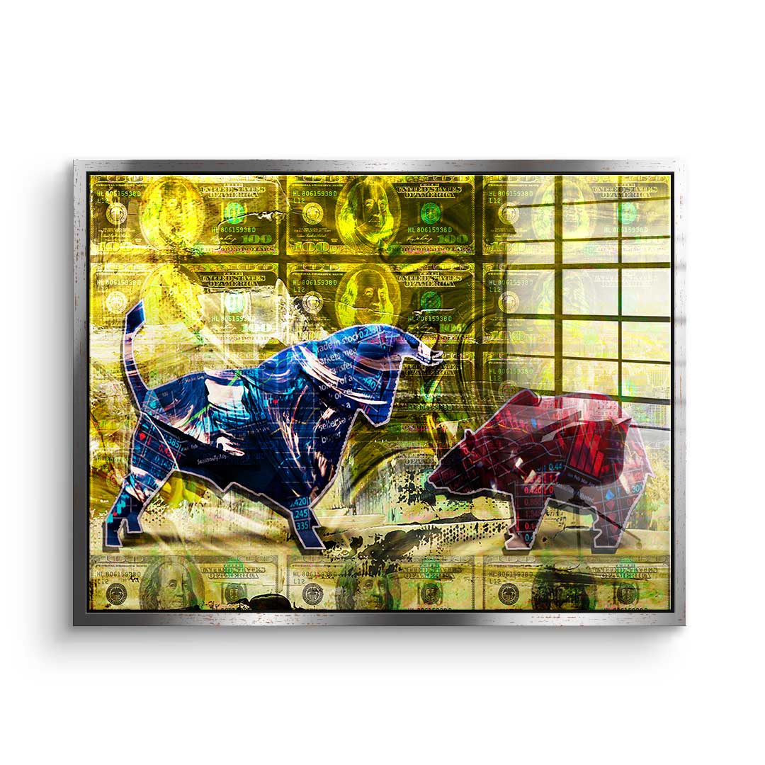 Bull vs. Bear - acrylic
