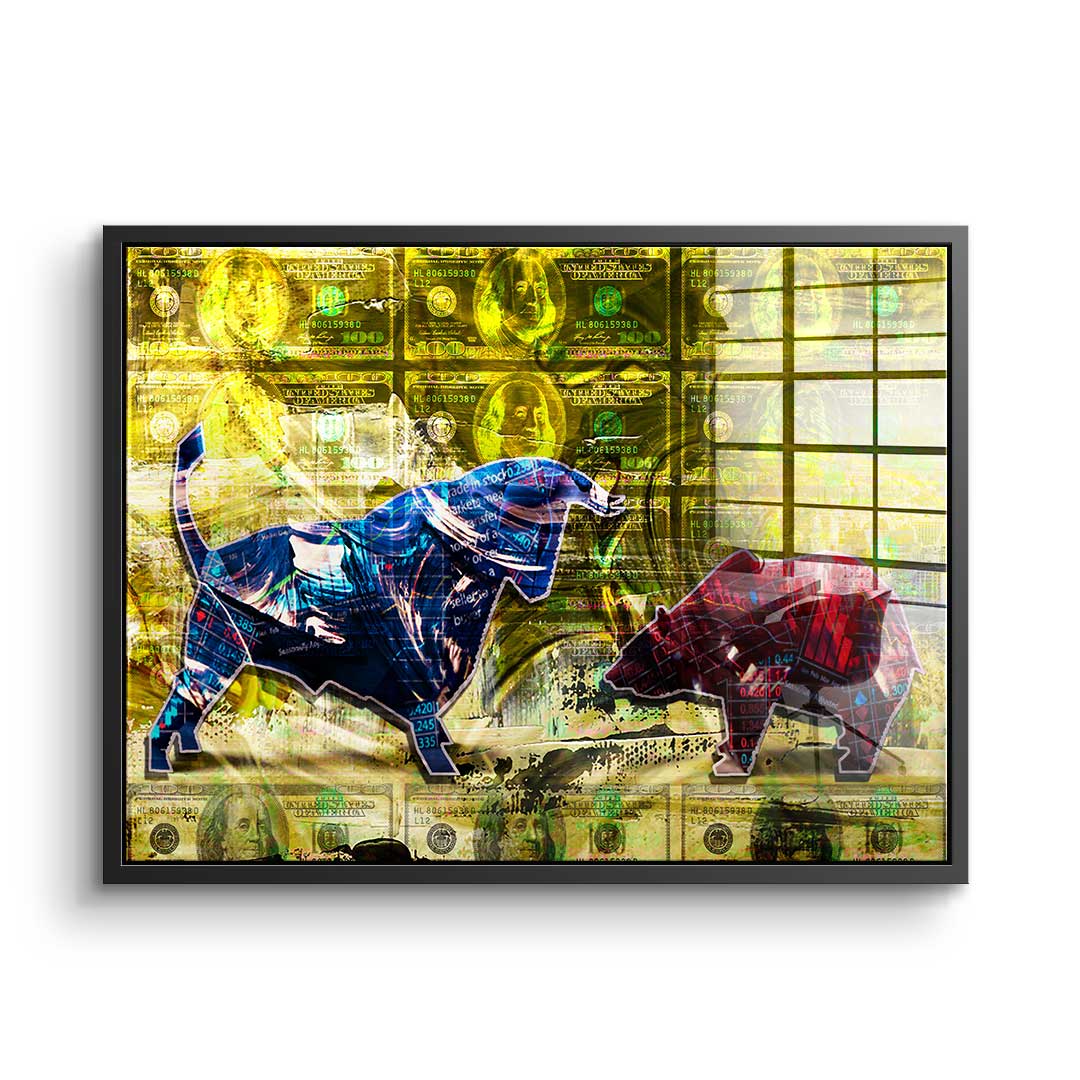 Bull vs. Bear - acrylic
