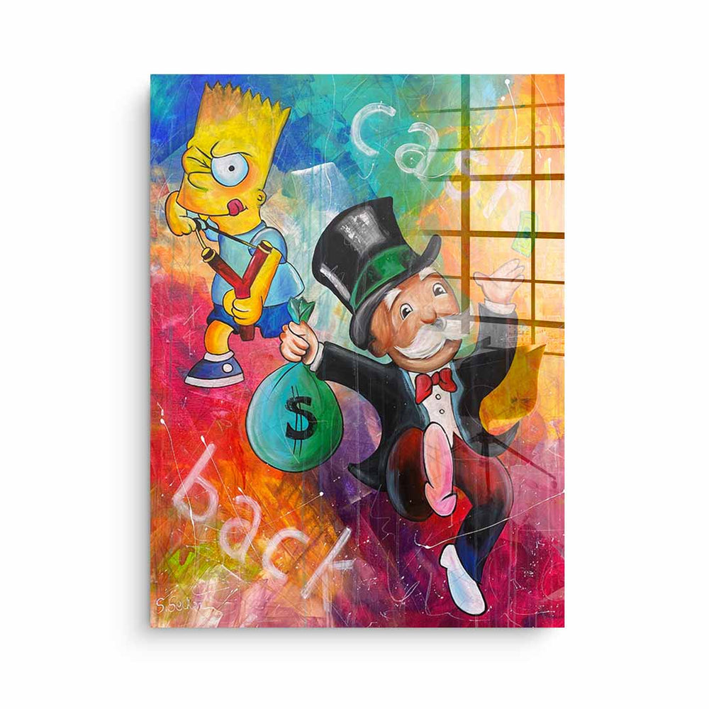 Cash Back als Acrylglasbild – Pop Art Wandbild von DOTCOMCANVAS®