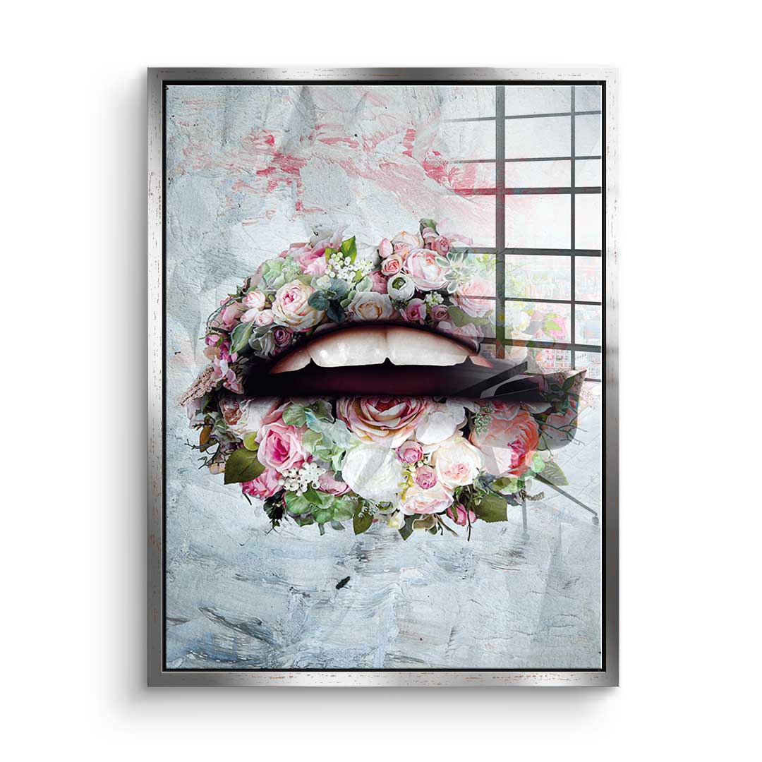 Lips & Flowers - Acrylglas