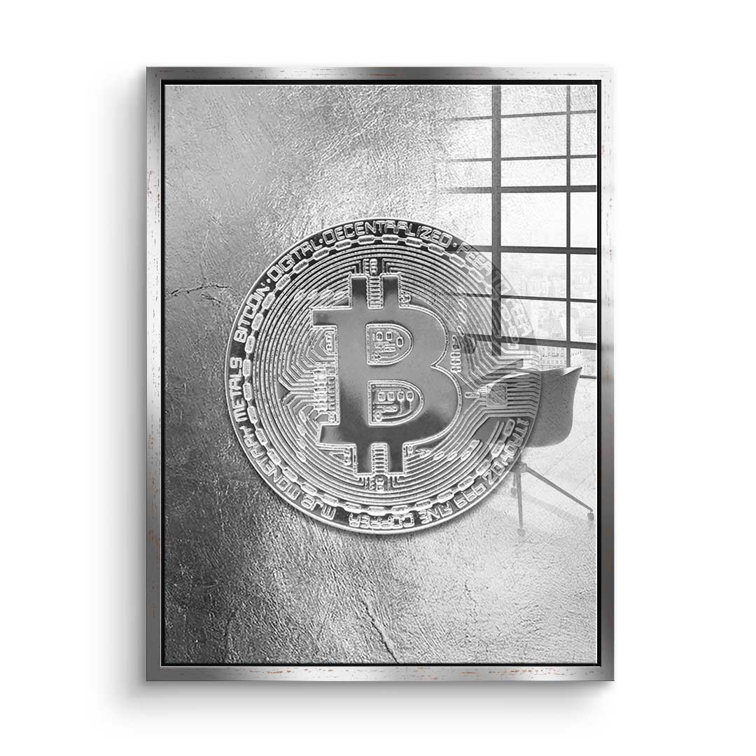 Silver Bitcoin - Acrylglas