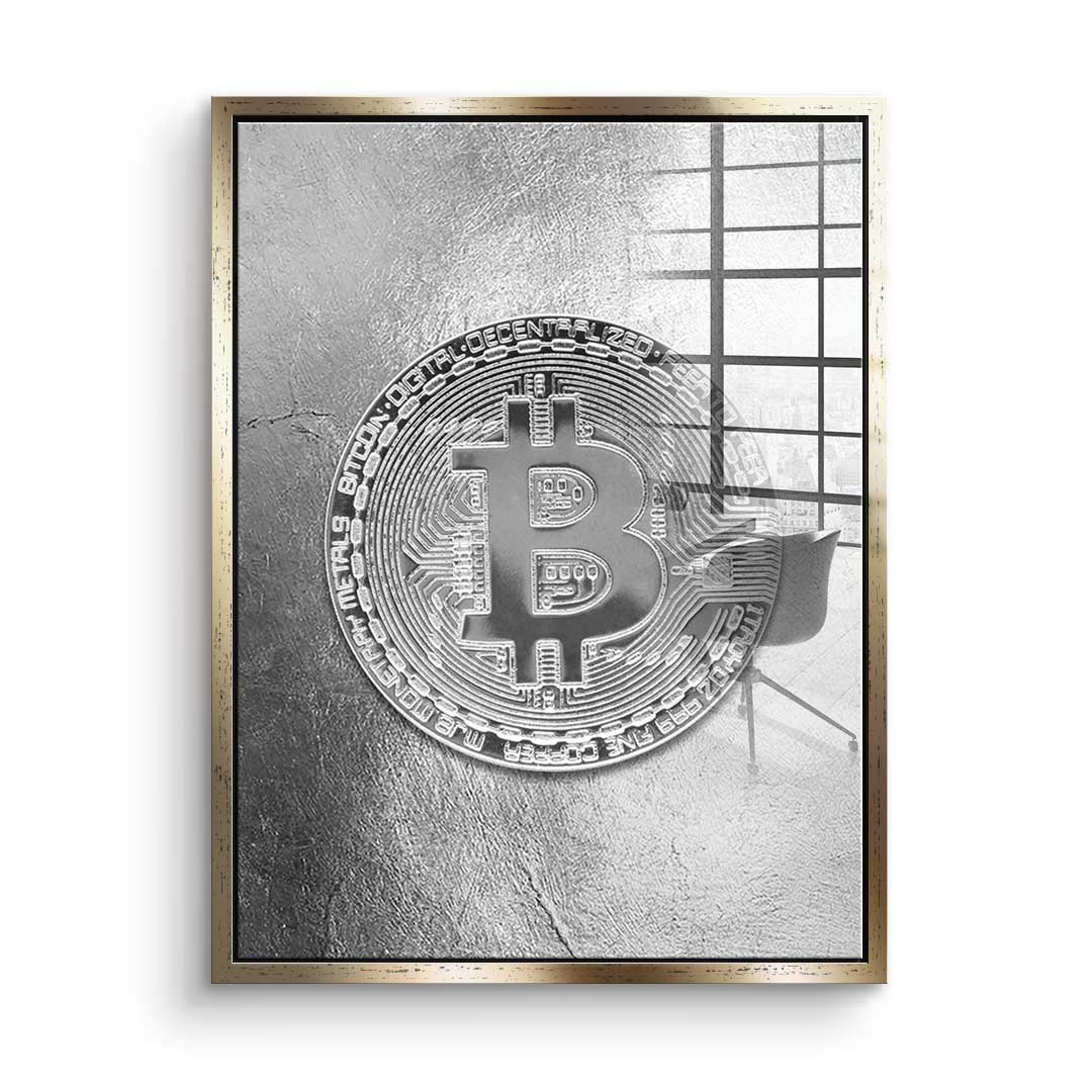 Silver Bitcoin - Acrylglas