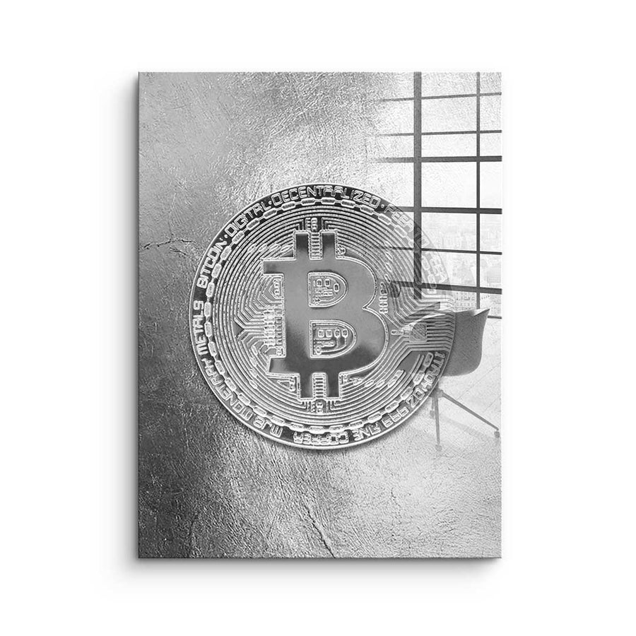 Silver Bitcoin - Acrylglas