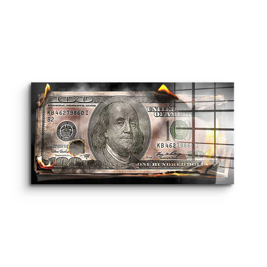 Burning Dollar Bill - Acrylic glass