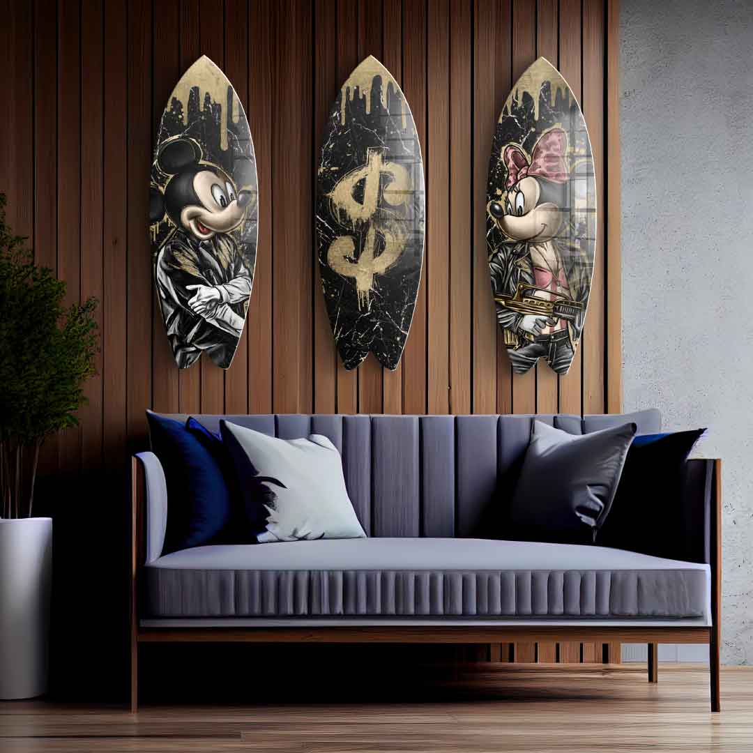 Surfboard Gangster King - acrylic
