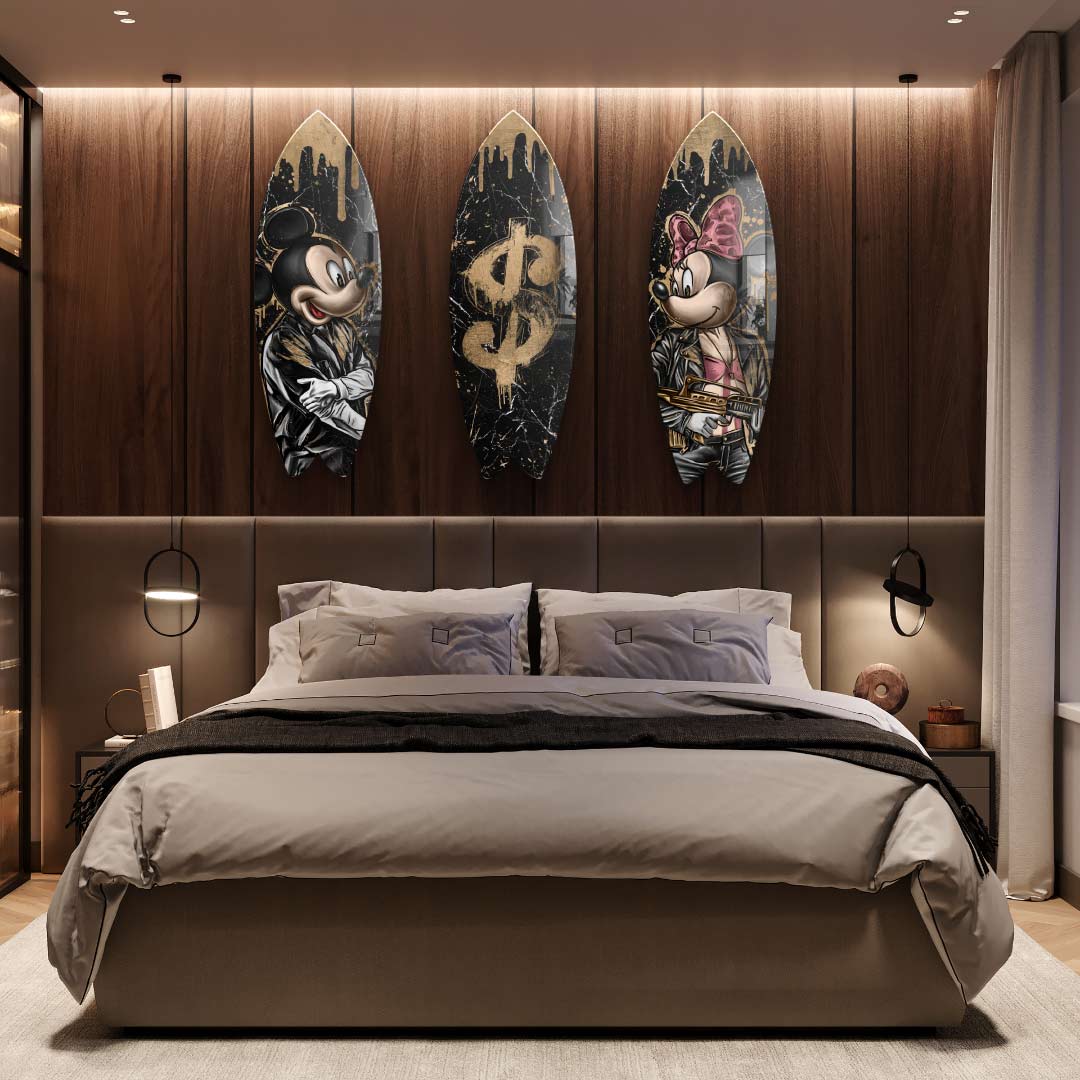 Surfboard Gangster Sign - Blattgold