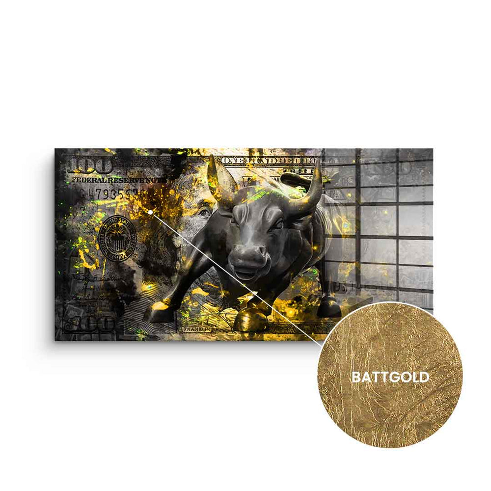 BLACK BULL Blattgoldbild – Ansicht 2