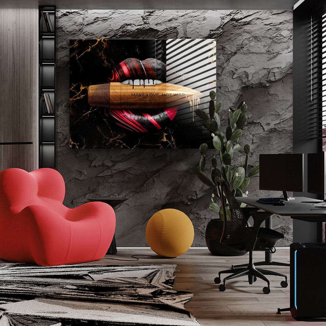 MAKE LOVE NOT WAR - Blattgold