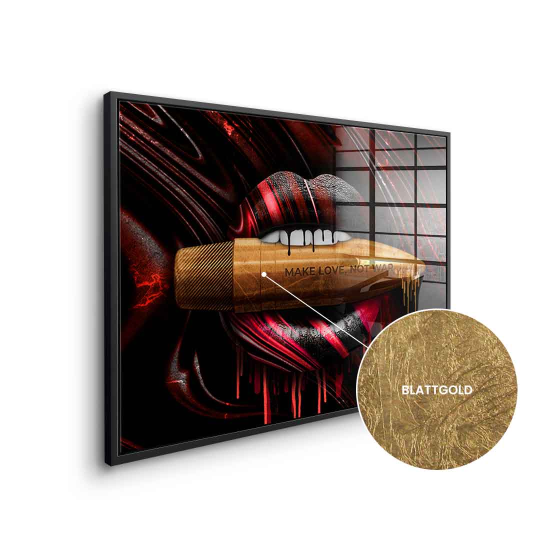 MAKE LOVE NOT WAR - Blattgold