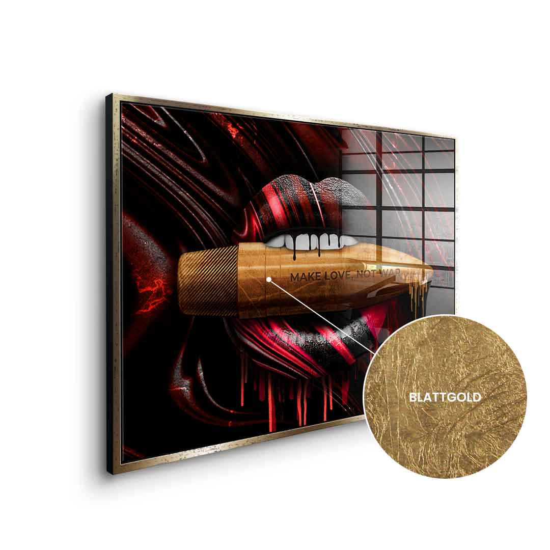 MAKE LOVE NOT WAR - Blattgold