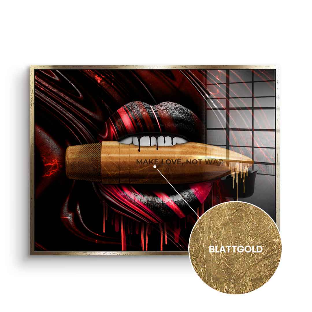 MAKE LOVE NOT WAR - Blattgold