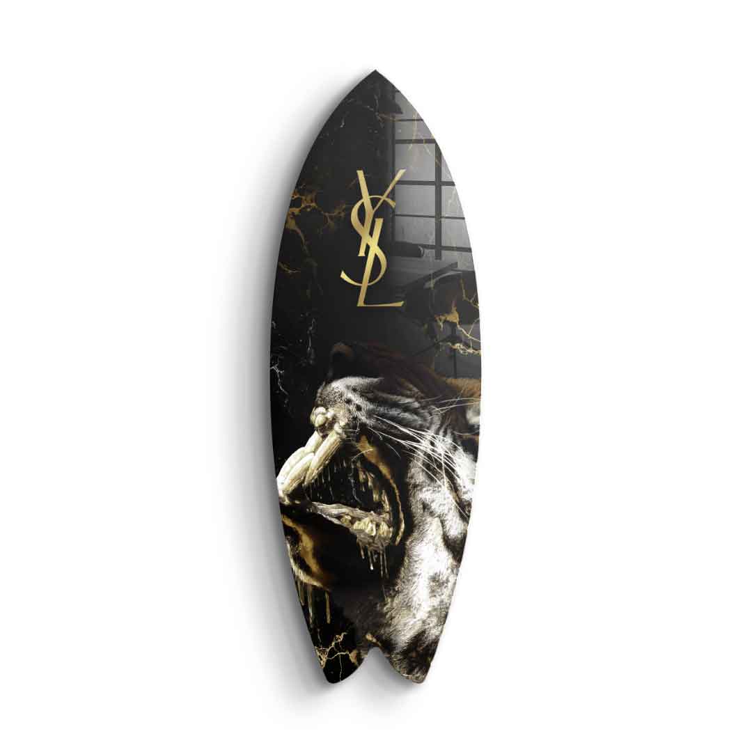 Surfboard Luxury Tiger - Blattgold