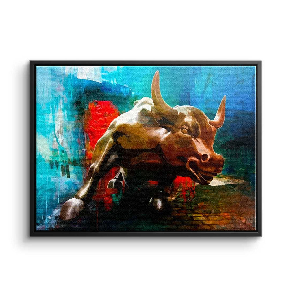 Bronze Bulle als Leinwandbild – Trading Wandbild von DOTCOMCANVAS®