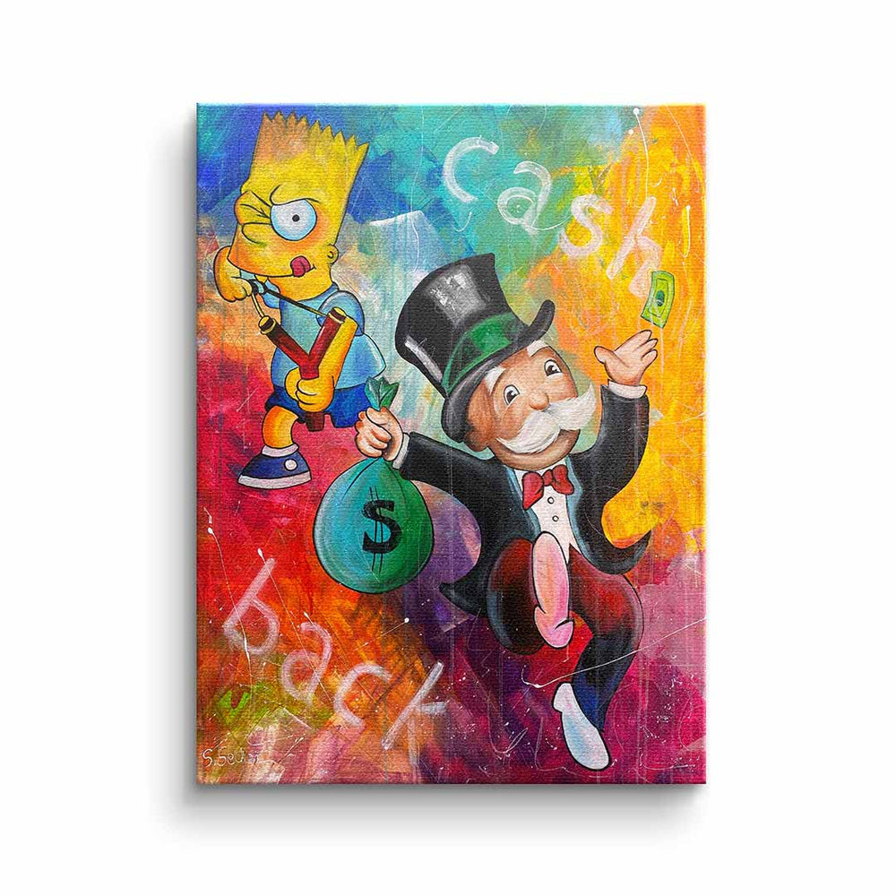 Cash Back als Leinwandbild – Pop Art Wandbild von DOTCOMCANVAS®
