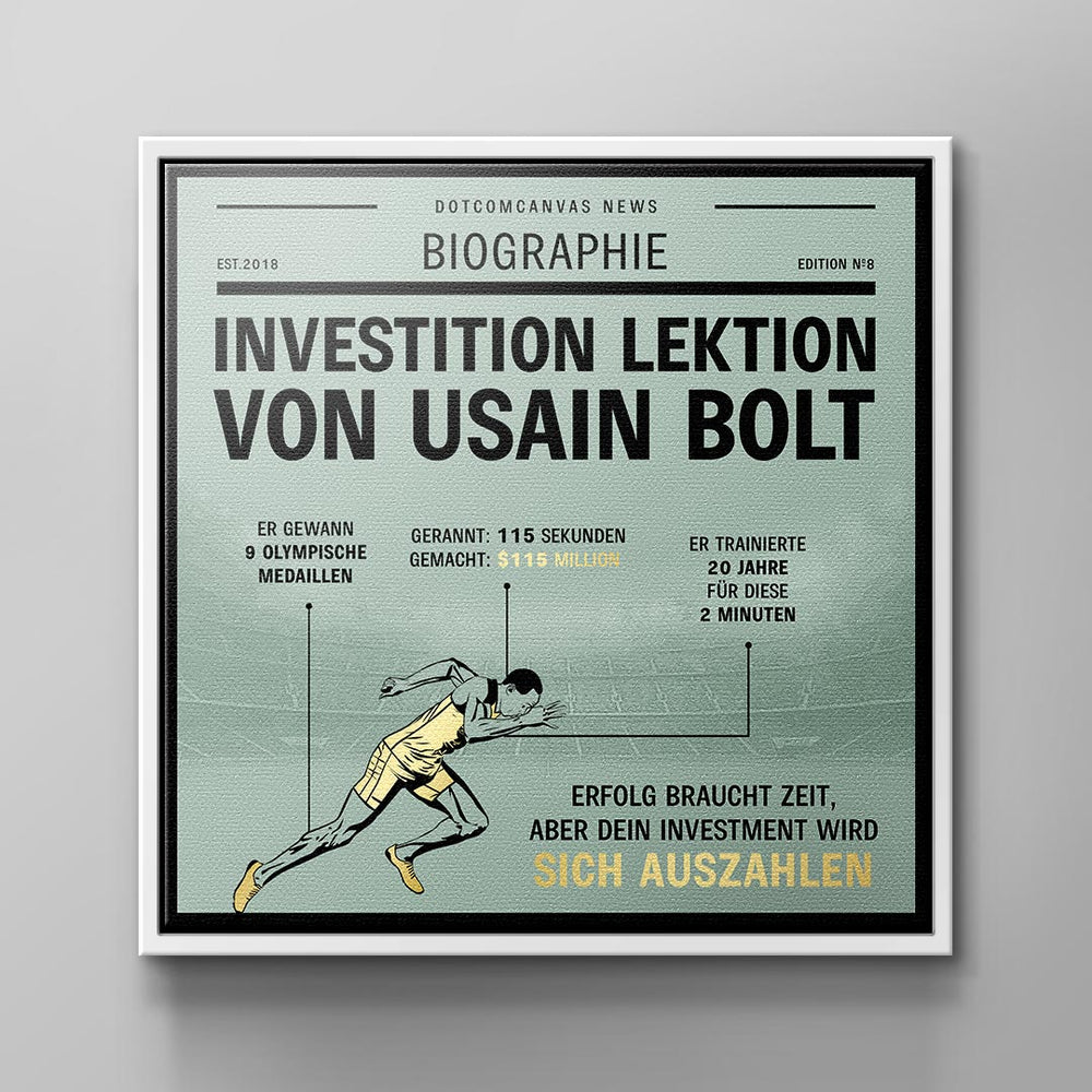 USAIN BOLT INVESTMENT LESSON | Square Edition Leinwandbild – Ansicht 3