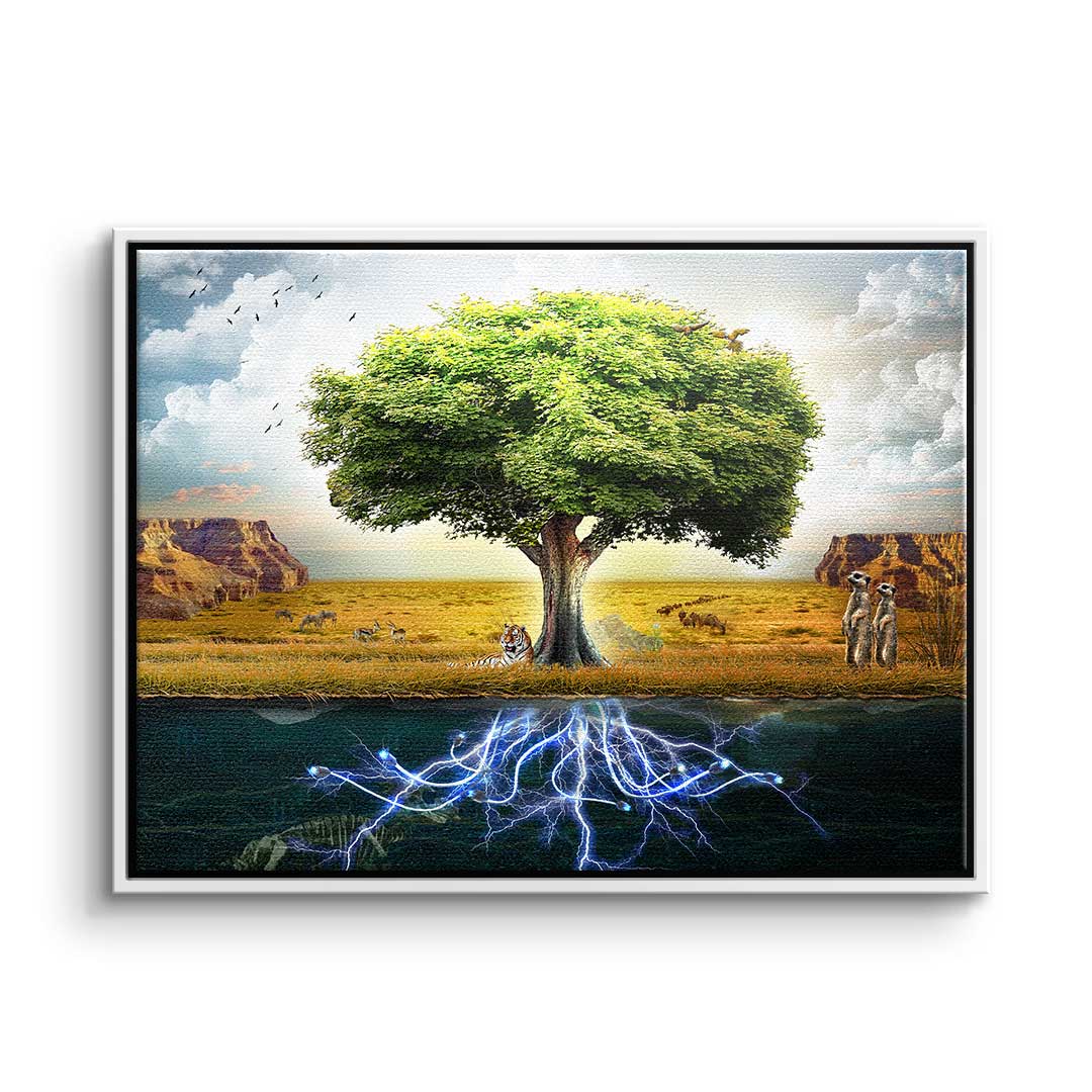 - Min - - Spiritual - Leinwandbild Tree Motivationsbild Baum Premium