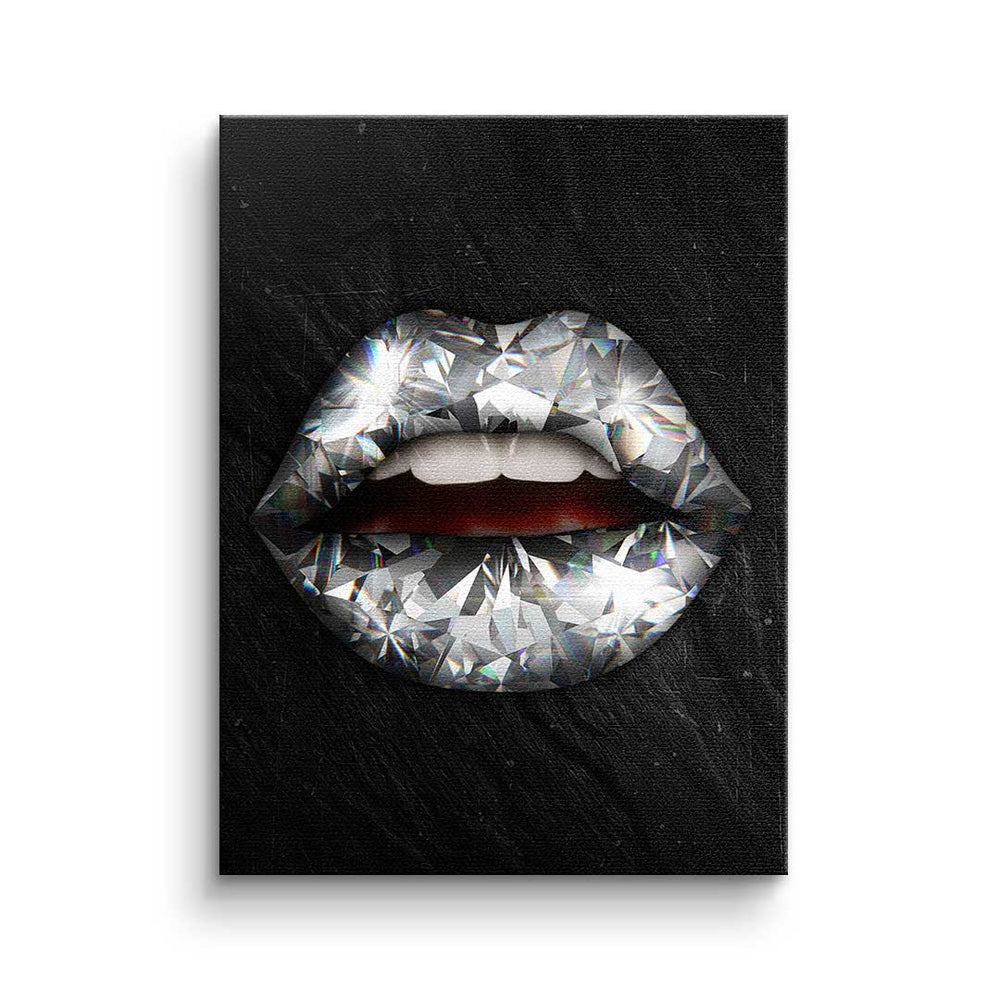 Lippen x Diamant Leinwandbild – Ansicht 3