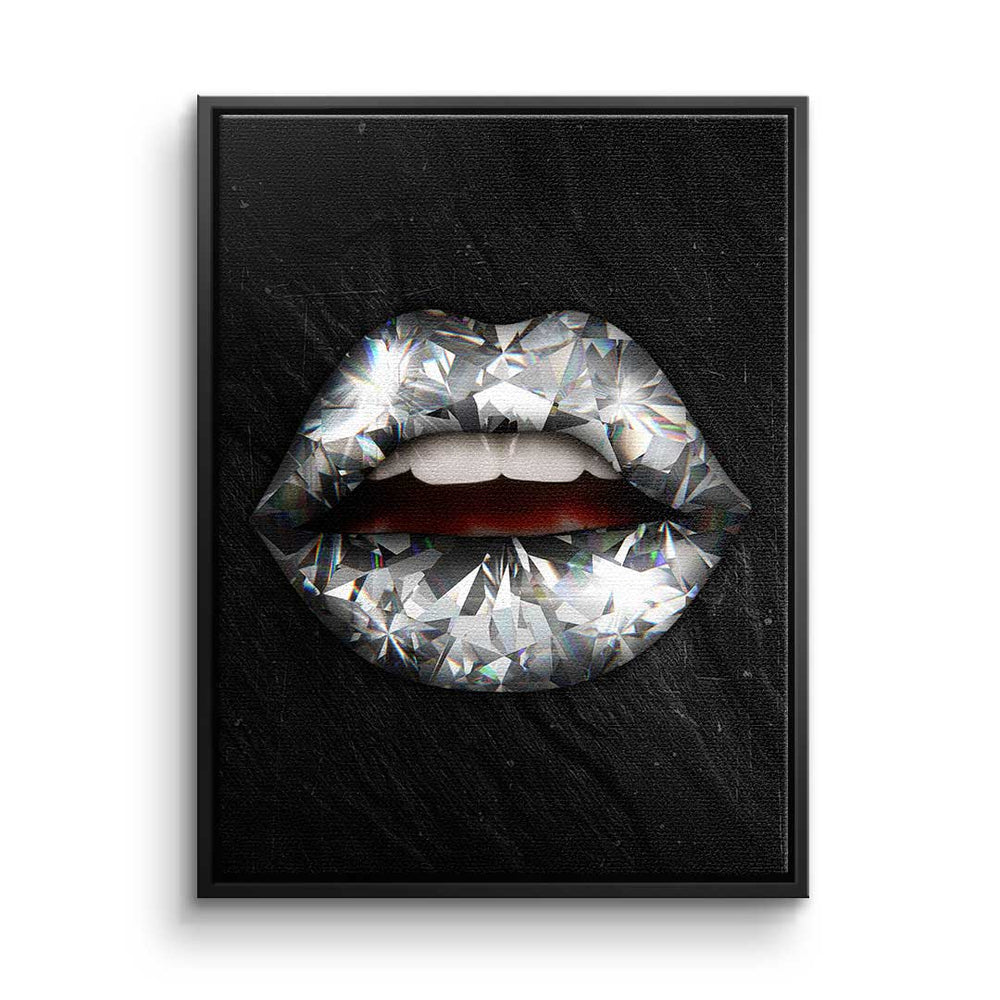 Lippen x Diamant als Leinwandbild von DOTCOMCANVAS®