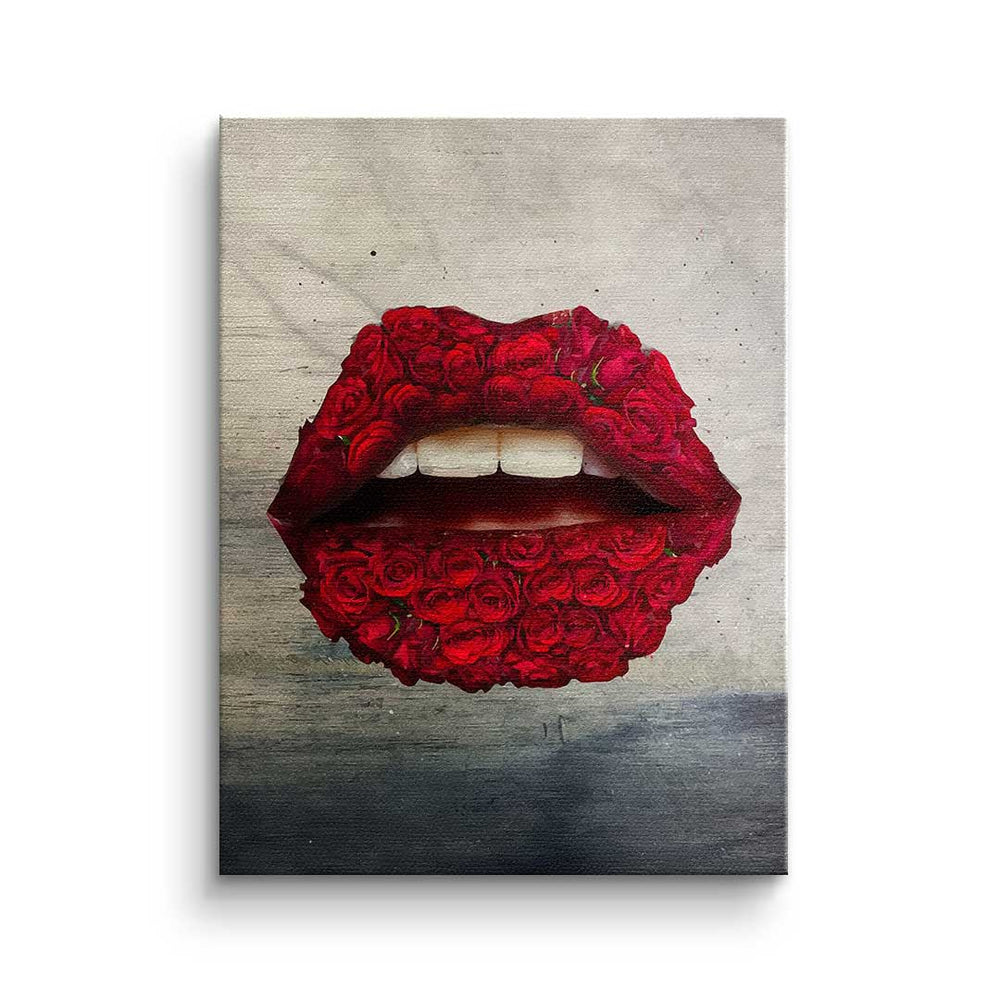 Lippen x Rosen Leinwandbild – Ansicht 3