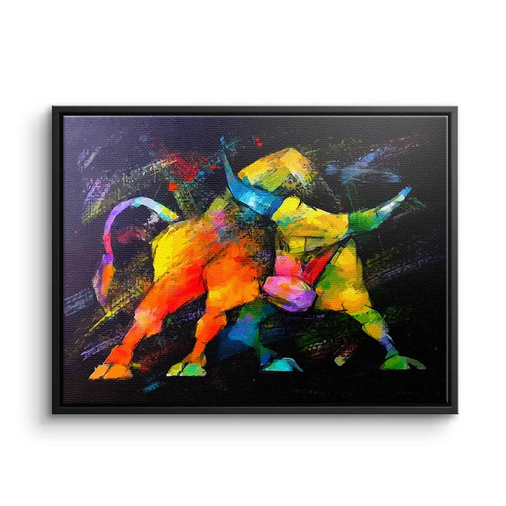 Wilder Bulle als Leinwandbild – Trading Wandbild von DOTCOMCANVAS®