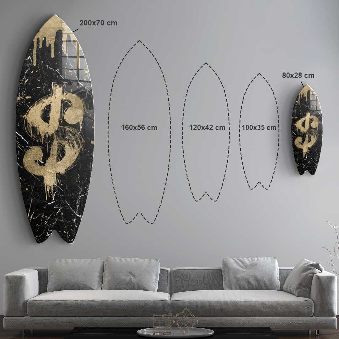 Surfboard Gangster Sign - Gold Leaf