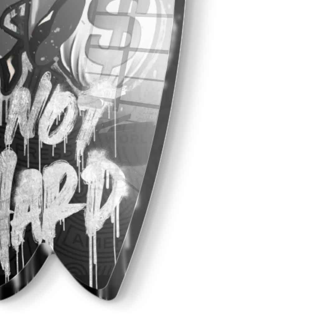 Surfboard Work Smart Not Hard - Blattsilber
