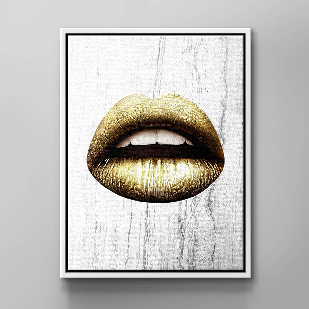 Wandbild Lippen lips lippen x White u Gold