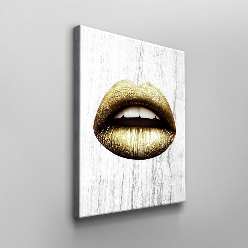 Wall Art Lips lips lips x White u Gold