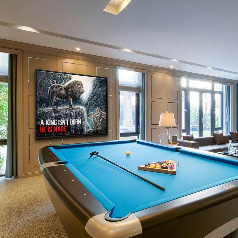 Wandbild Motivation Löwe A King is not born he is made