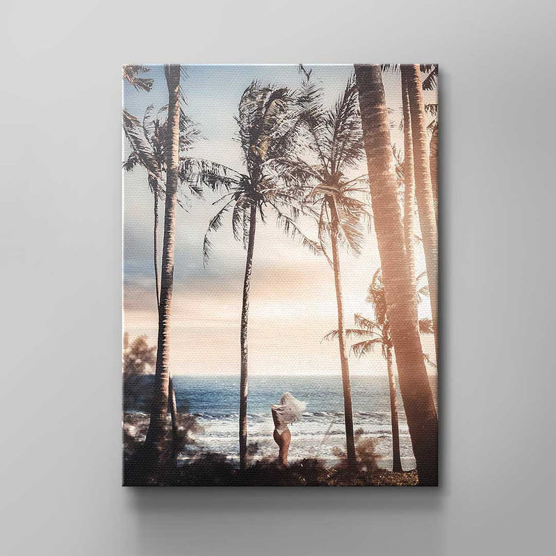 Wandbild poster sonnenuntergang insel tropen palmen Tropical Island