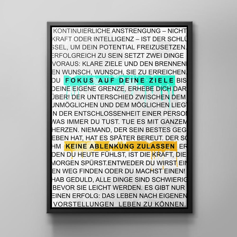 Keine Ablenkung als Leinwandbild – Motivationsbild von DOTCOMCANVAS®